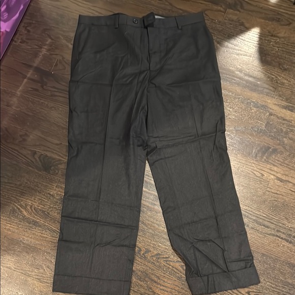 JOHN VARVATOS Size 32 Navy Charcoal Jacquard Cotton Blend Zip Fly Dress Pants main image 0